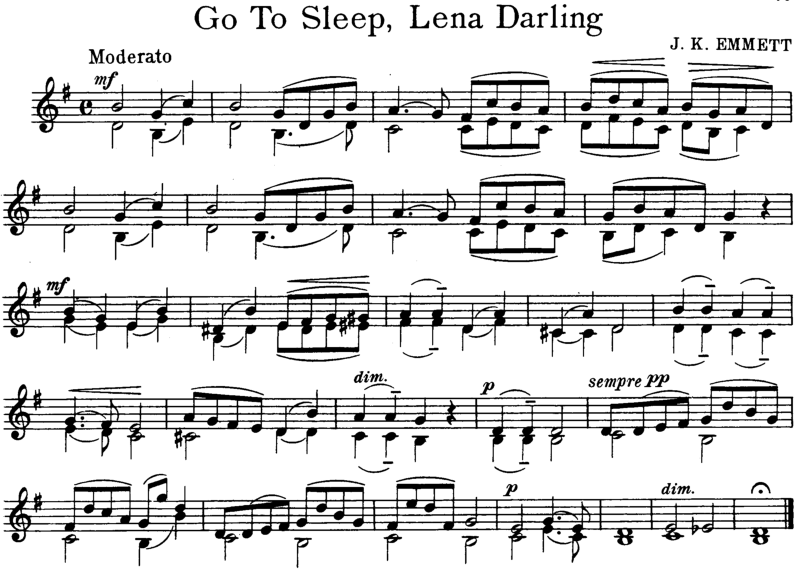 Go To Sleep Lena Darling Violin Sheet Music
