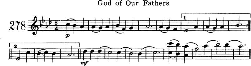 God of Our Fathers Violin Sheet Music