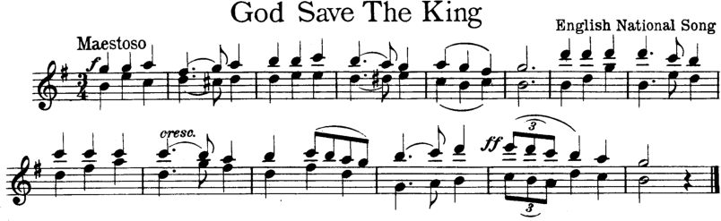 God Save the King Violin Sheet Music