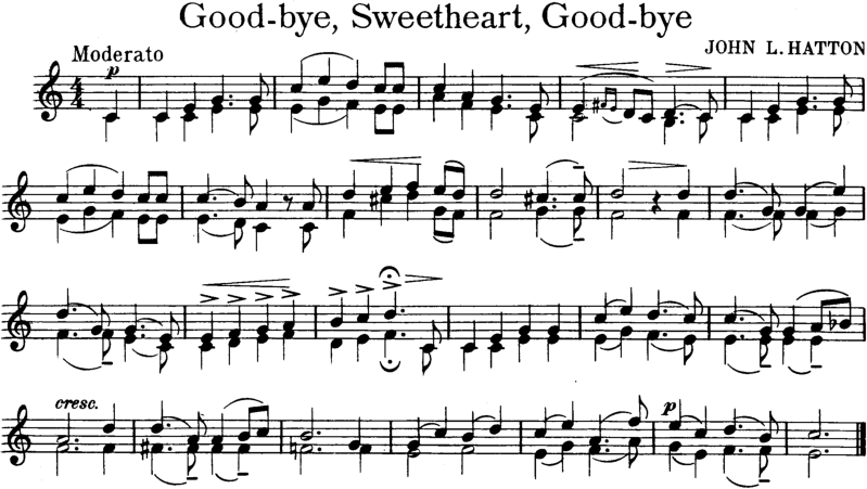 Goodbye Sweetheart Goodbye Violin Sheet Music