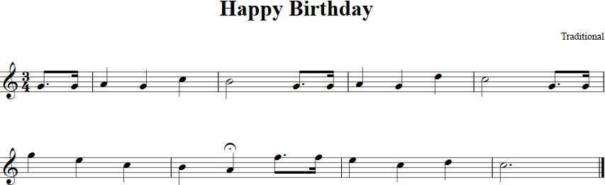 Happy Birthday Violin Sheet Music