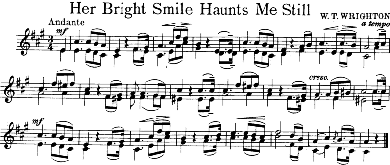 Her Bright Smile Haunts Me Still Violin Sheet Music