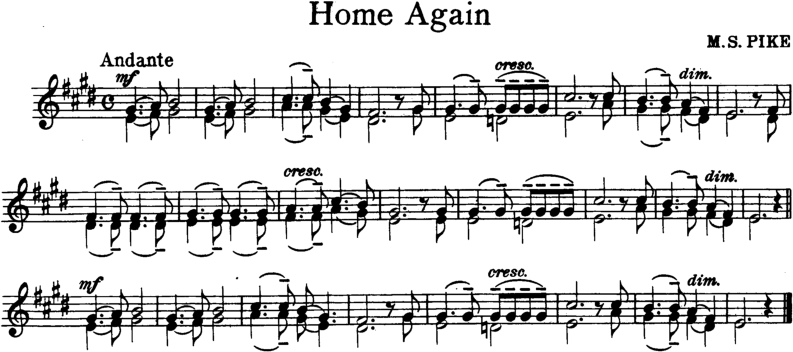 Home Again Violin Sheet Music