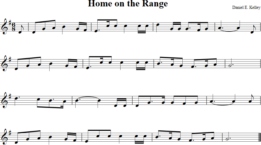 Home On the Range Violin Sheet Music