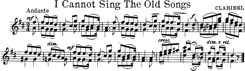 I Cannot Sing the Old Songs Violin Sheet Music
