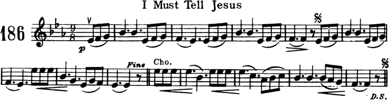 I Must Tell Jesus Violin Sheet Music