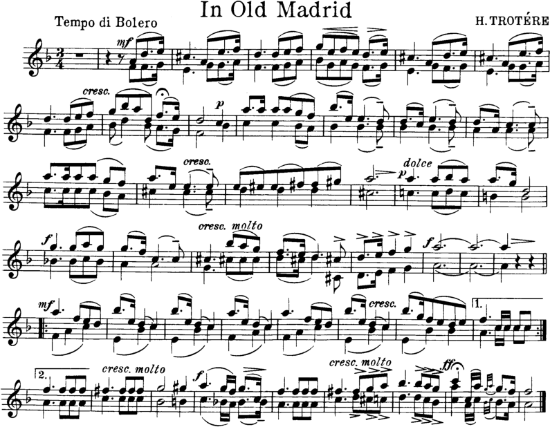 In Old Madrid Violin Sheet Music
