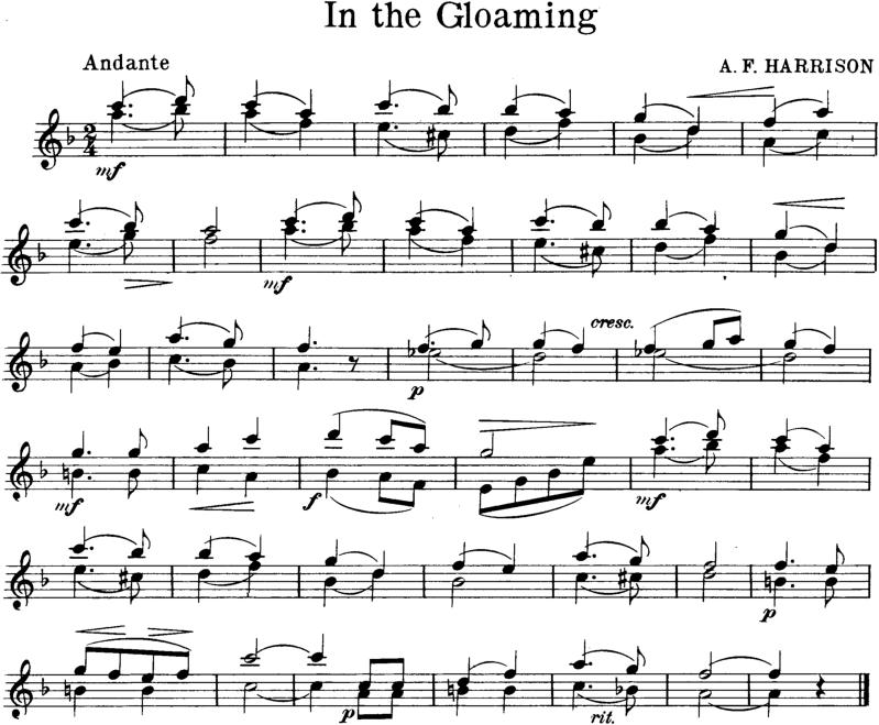 In the Gloaming Violin Sheet Music