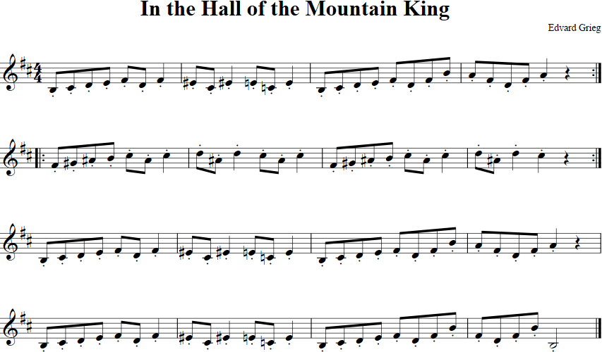 In the Hall of the Mountain King Violin Sheet Music
