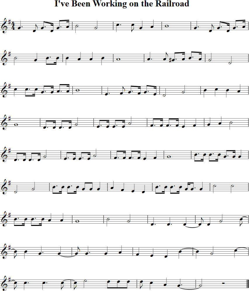 I've Been Working On the Railroad Violin Sheet Music