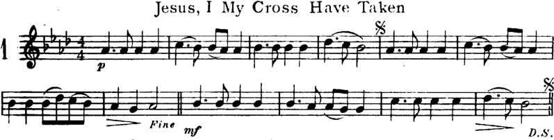 Jesus, I My Cross Have Taken Violin Sheet Music