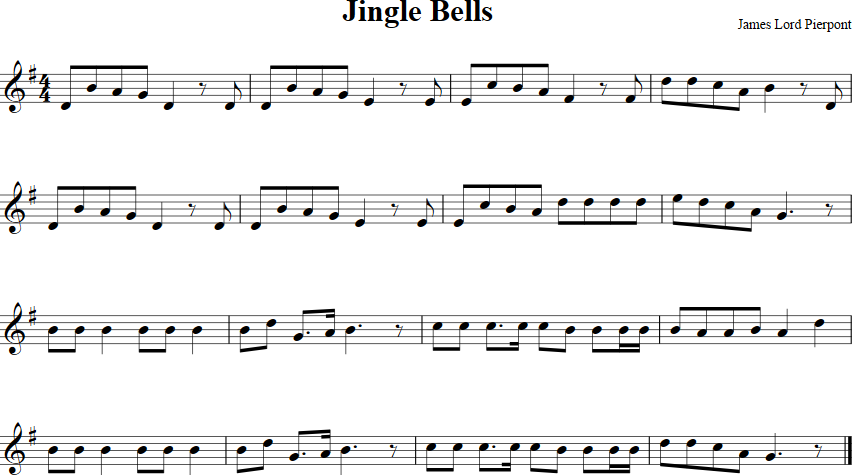 Jingle Bells Violin Sheet Music