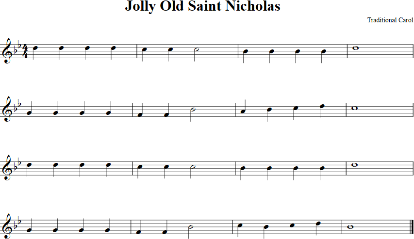 Jolly Old Saint Nicholas Violin Sheet Music