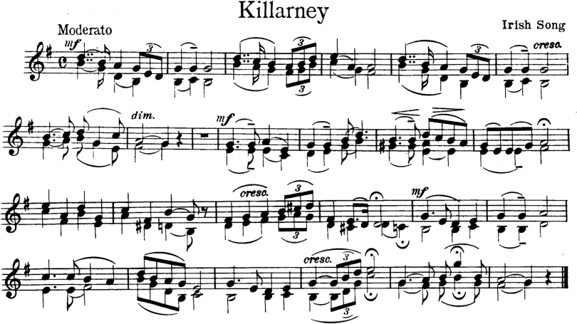 Killarney Violin Sheet Music