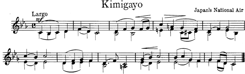 Kimigayo Violin Sheet Music