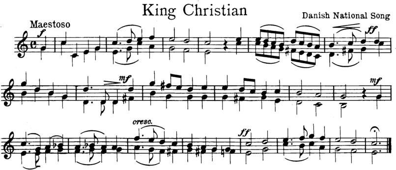 King Christian Violin Sheet Music