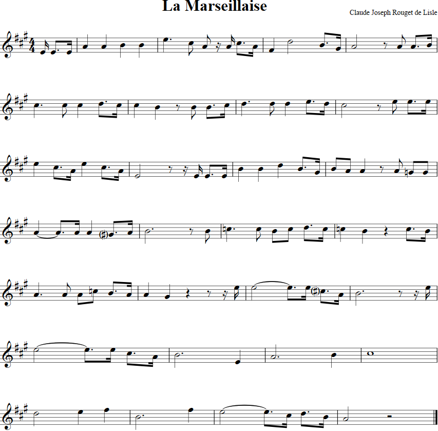 La Marseillaise Violin Sheet Music