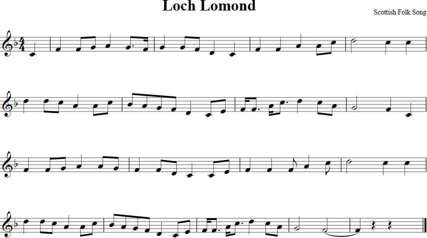 Loch Lomond Violin Sheet Music
