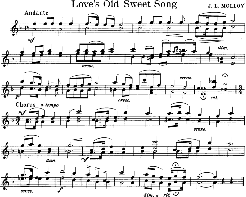 Loves Old Sweet Song Violin Sheet Music
