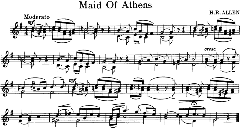 Maid of Athens Violin Sheet Music