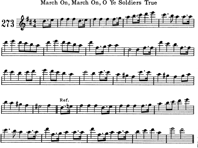 March On March On O Ye Soldiers True Violin Sheet Music