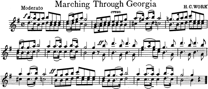 Marching Through Georgia Violin Sheet Music