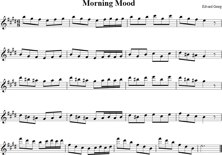 Morning Mood Violin Sheet Music