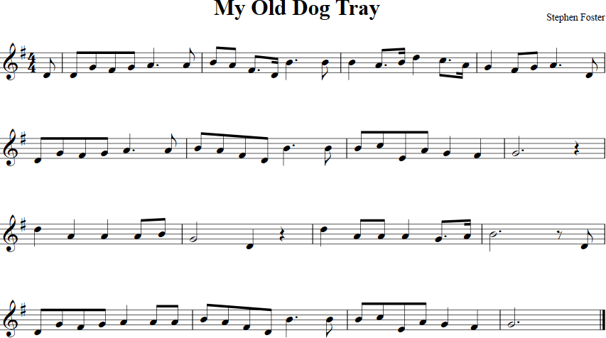 My Old Dog Tray Violin Sheet Music