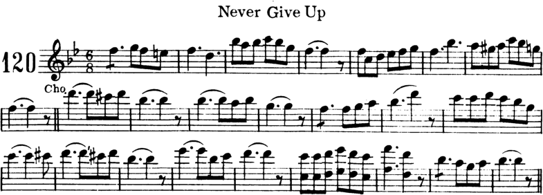 Never Give Up Violin Sheet Music