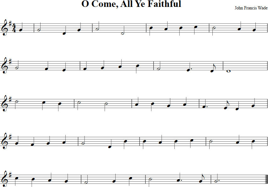 O Come All Ye Faithful Violin Sheet Music