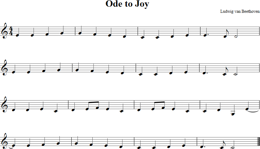Ode To Joy Violin Sheet Music