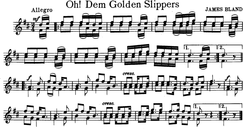 Oh Dem Golden Slippers Violin Sheet Music