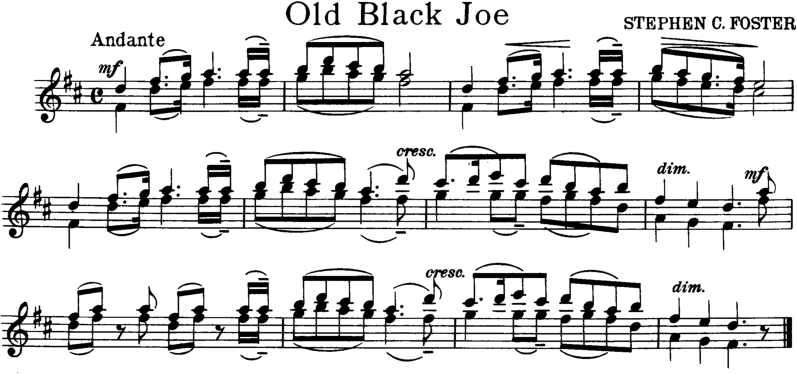 Old Black Joe Violin Sheet Music
