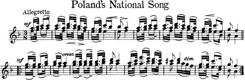 Poland Is Not Yet Lost Violin Sheet Music