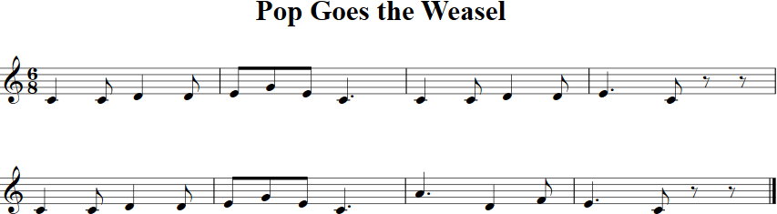 Pop Goes the Weasel Violin Sheet Music