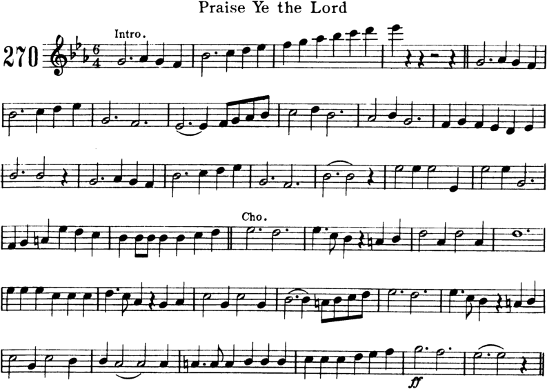 Praise Ye the Lord Violin Sheet Music