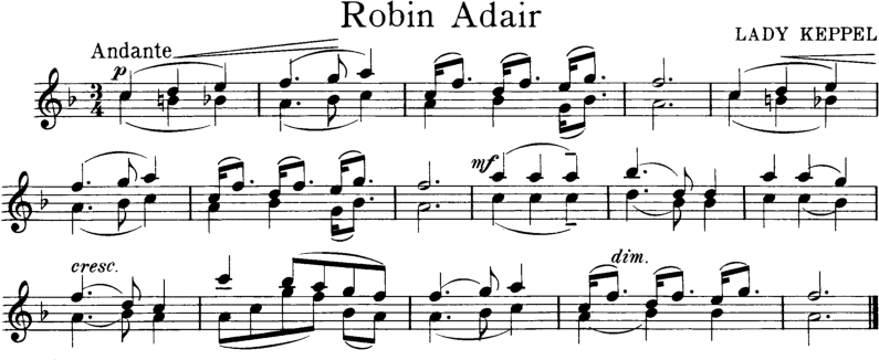 Robin Adair Violin Sheet Music