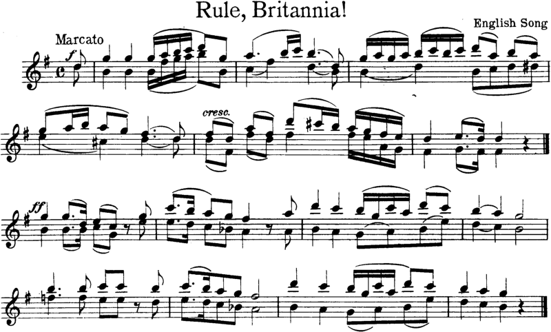 Rule Britannia Violin Sheet Music