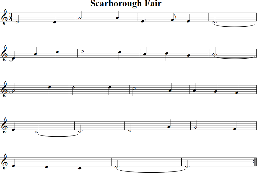 Scarborough Fair Violin Sheet Music