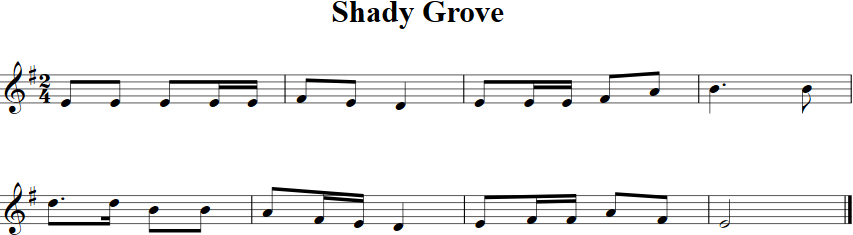 Shady Grove Violin Sheet Music