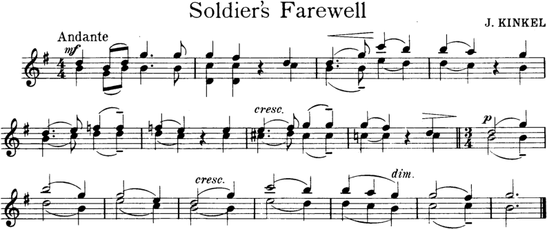 Soldier's Farewell Violin Sheet Music