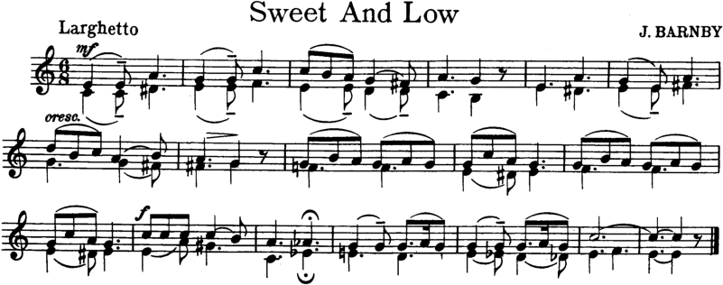 Sweet And Low Violin Sheet Music