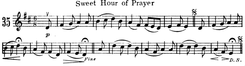 Sweet Hour of Prayer Violin Sheet Music