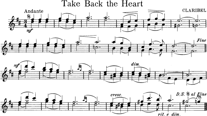 Take Back the Heart Violin Sheet Music