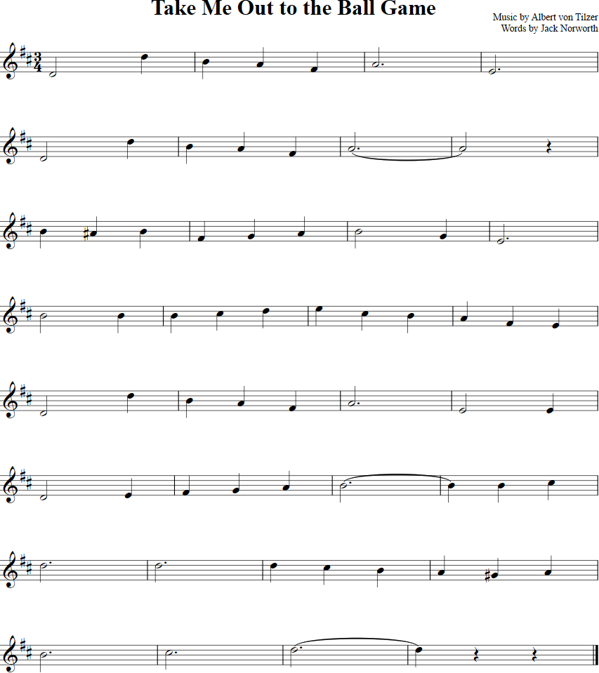 Take Me Out To the Ball Game Violin Sheet Music