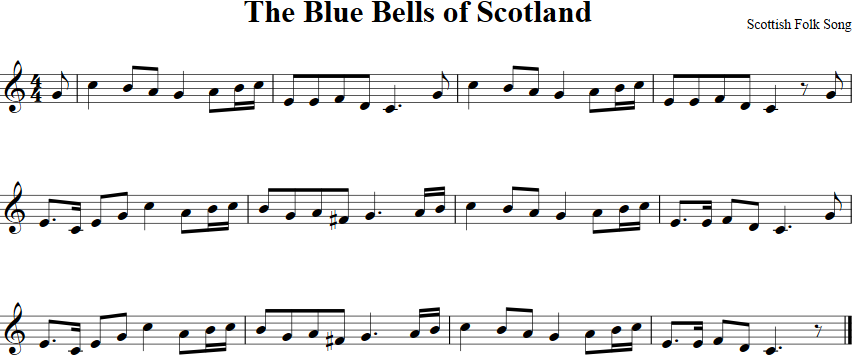 The Blue Bells of Scotland Violin Sheet Music