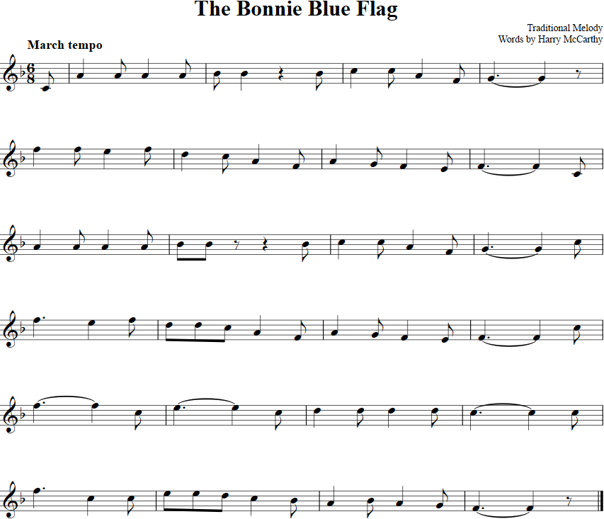 The Bonnie Blue Flag Violin Sheet Music
