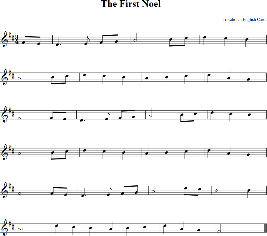 The First Noel Violin Sheet Music