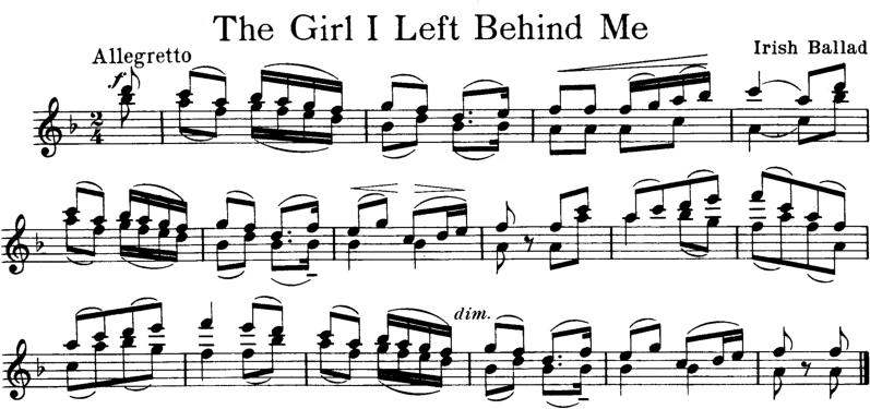 The Girl I Left Behind Me Violin Sheet Music