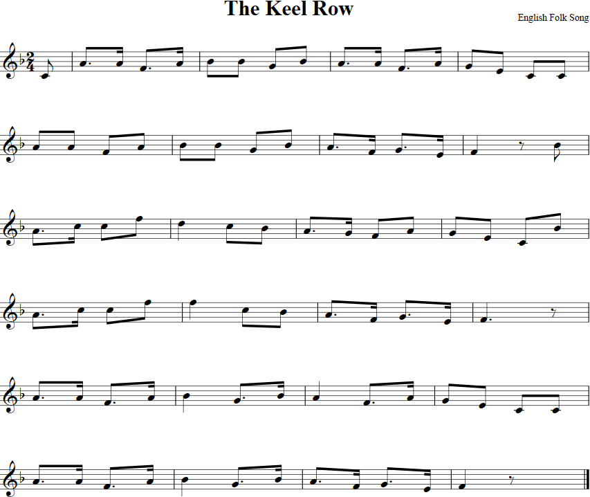 The Keel Row Violin Sheet Music